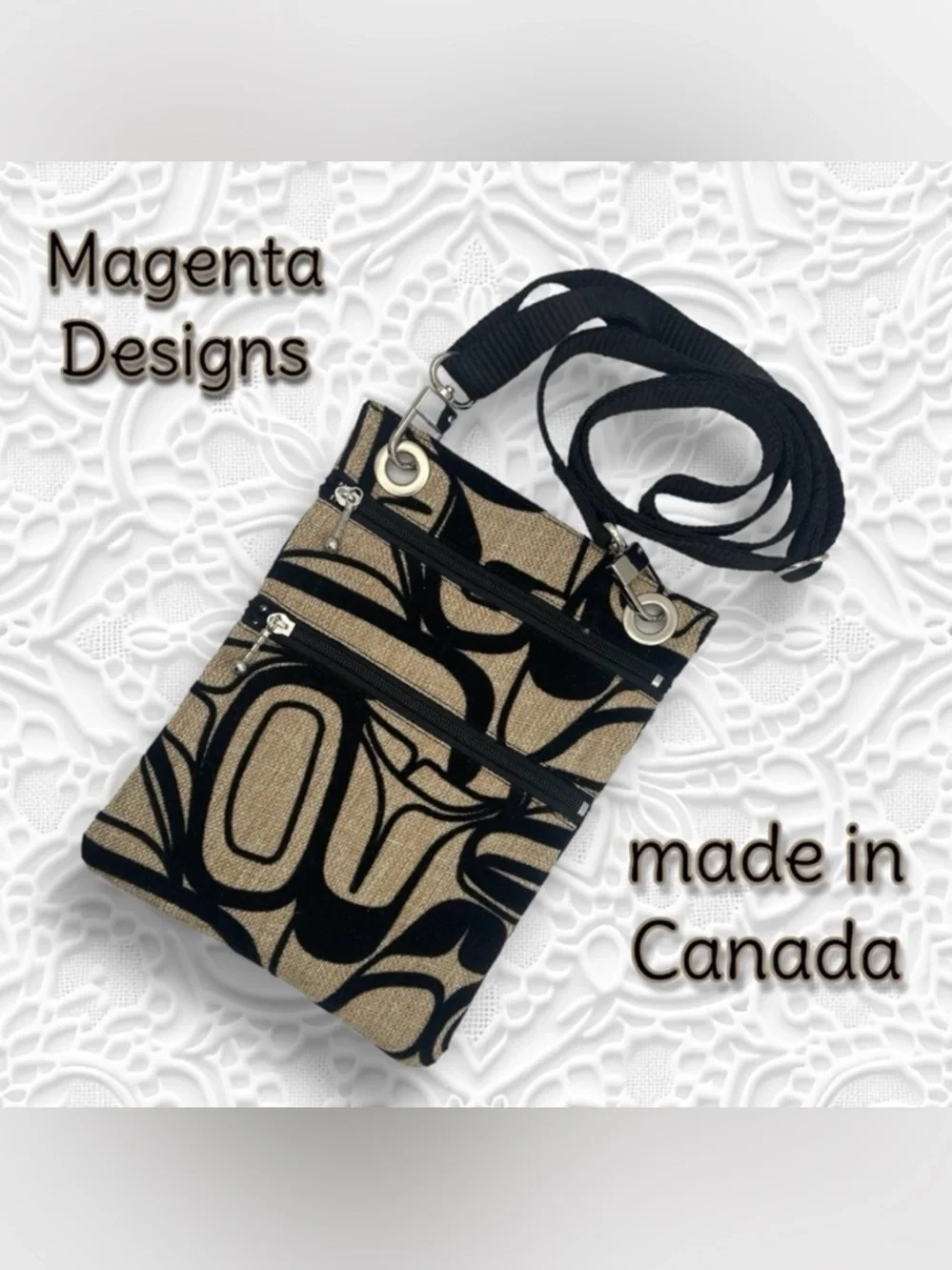 Eagle Passport Crossbody Pouch by Kelly Robinson (Beige )